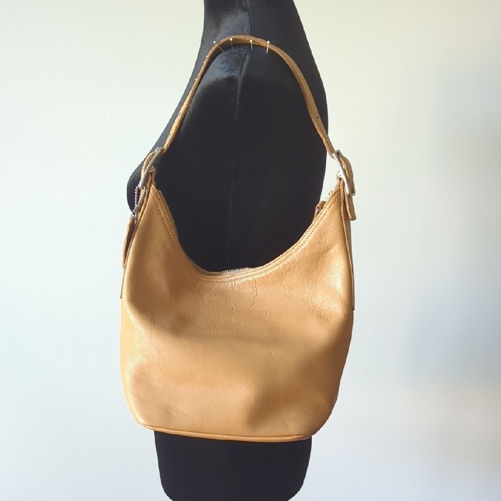 Coach Tan Leather Hobo Bag with Gold Hardware